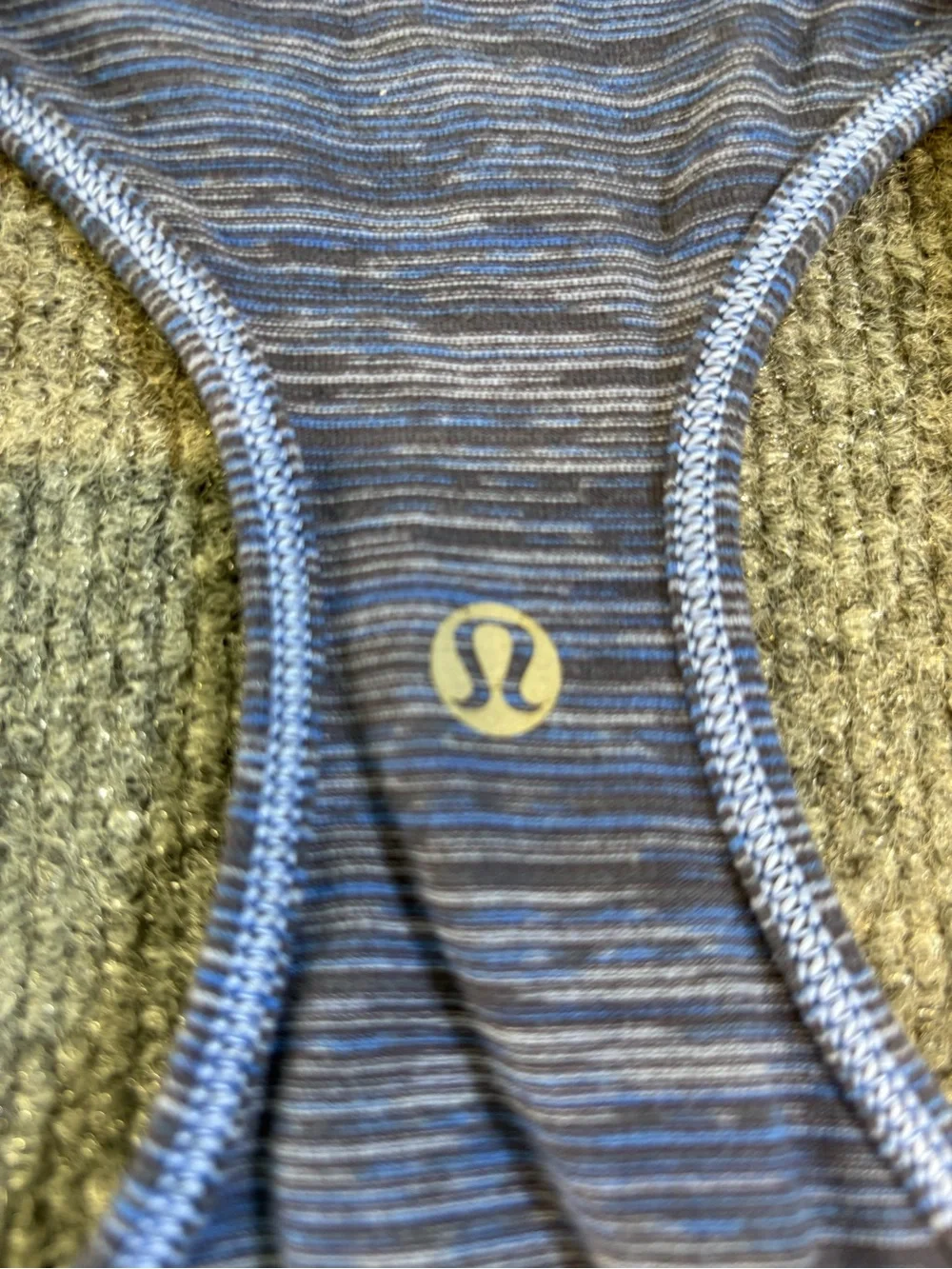 Lululemon Cool Racerback Tank Space Dye Blue Purple Stripe CRB Sz 2 4 EUC